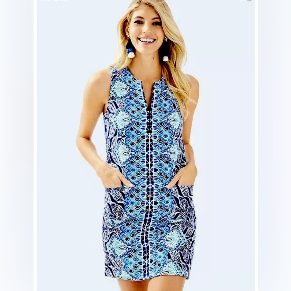 Lilly Pulitzer NWT Kelby Stretch Shift Dress A Mermaids Tail Size 8 - Picture 6 of 10